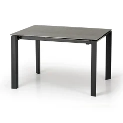 Garnero Arredamenti Tavoli Da Pranzo|Tavoli Allungabili-Tavolo allungabile 120/180cm effetto pietra acciaio nero Alder