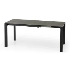 Garnero Arredamenti Tavoli Da Pranzo|Tavoli Allungabili-Tavolo allungabile 120/180cm effetto pietra acciaio nero Alder