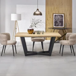 Garnero Arredamenti Tavoli Da Pranzo|Tavoli Allungabili-Tavolo allungabile 160/250cm industrial nero rovere Ridge Rovere - Nero