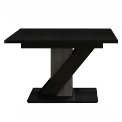 Garnero Arredamenti Tavoli Da Pranzo|Tavoli Allungabili-Tavolo allungabile 120/160cm moderno da pranzo nero effetto pietra Amilia Nero Lucido - Grigio
