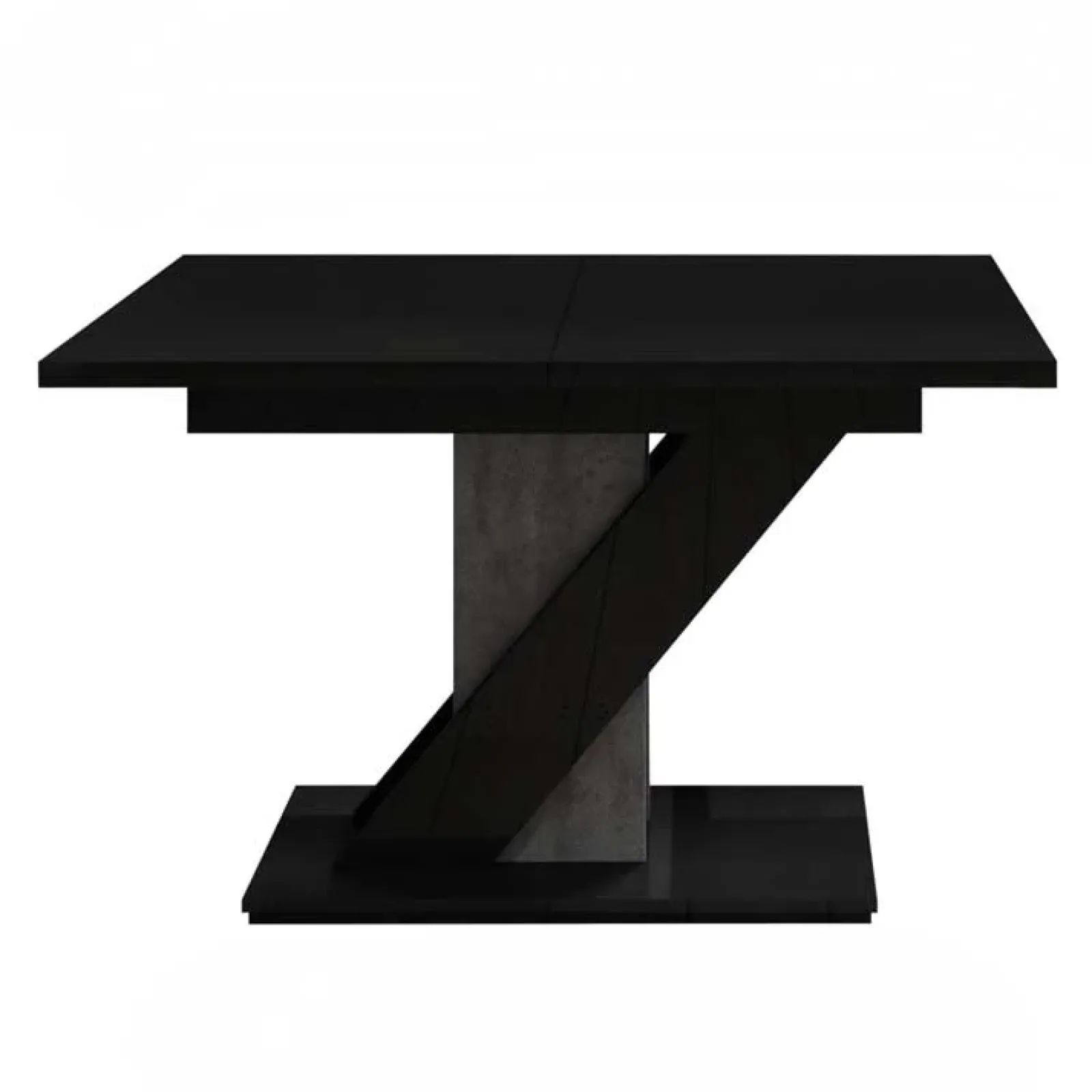 Garnero Arredamenti Tavoli Da Pranzo|Tavoli Allungabili-Tavolo allungabile 120/160cm moderno da pranzo nero effetto pietra Amilia Nero Lucido - Grigio