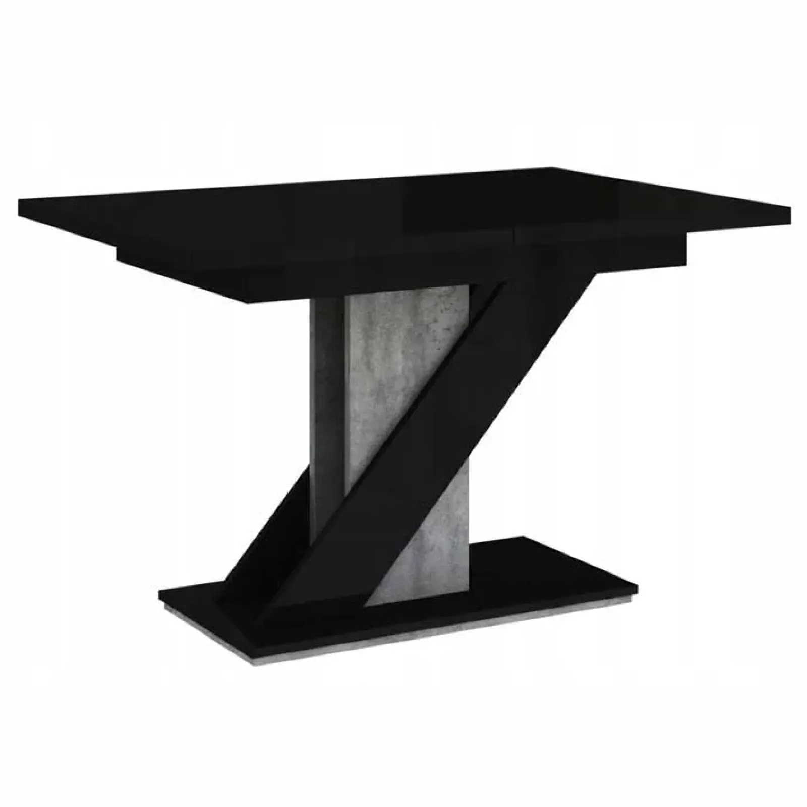 Garnero Arredamenti Tavoli Da Pranzo|Tavoli Allungabili-Tavolo allungabile 120/160cm moderno da pranzo nero effetto pietra Amilia Nero Lucido - Grigio