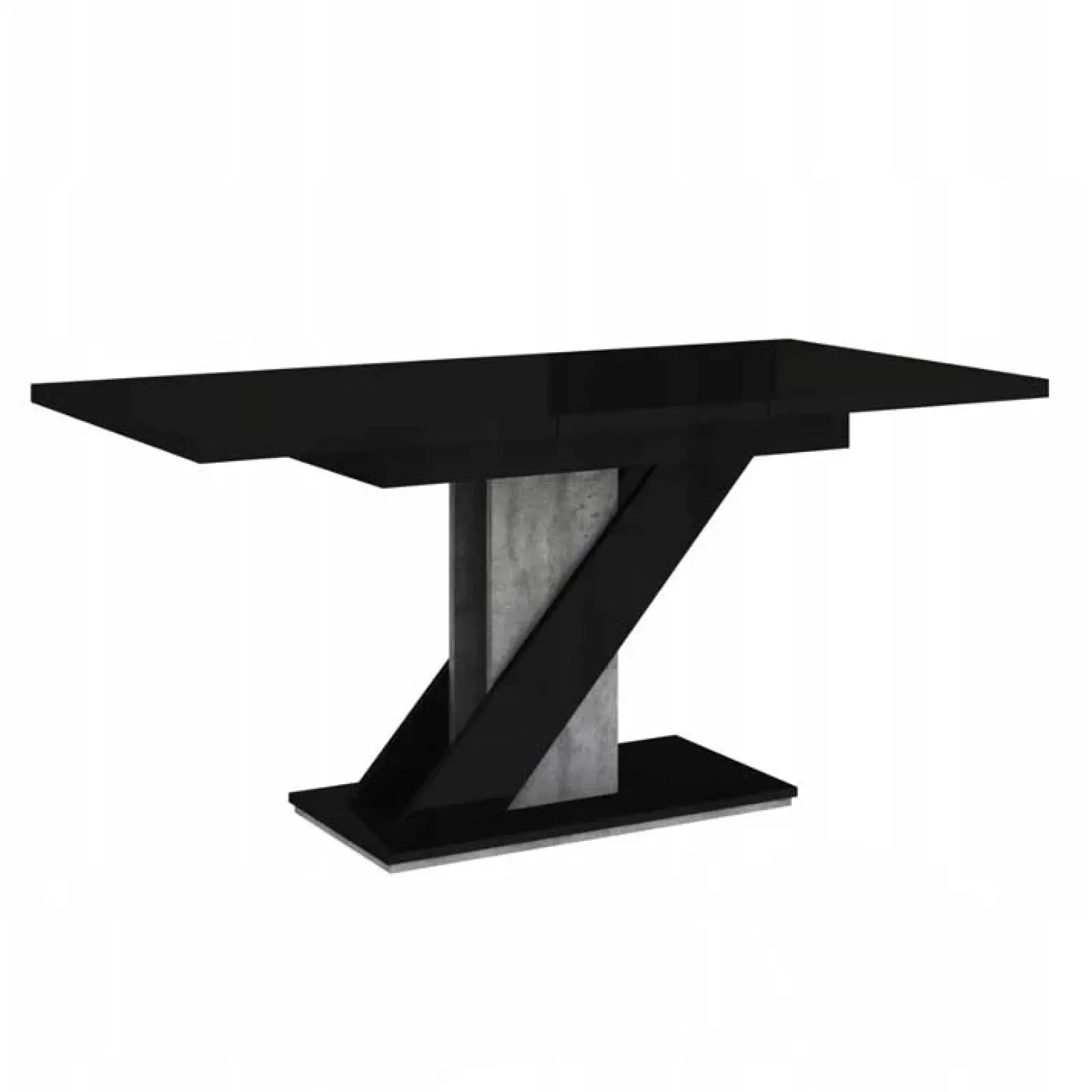 Garnero Arredamenti Tavoli Da Pranzo|Tavoli Allungabili-Tavolo allungabile 120/160cm moderno da pranzo nero effetto pietra Amilia Nero Lucido - Grigio