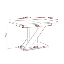 Garnero Arredamenti Tavoli Da Pranzo|Tavoli Allungabili-Tavolo allungabile 120/160cm moderno da pranzo nero effetto pietra Amilia Nero Lucido - Grigio