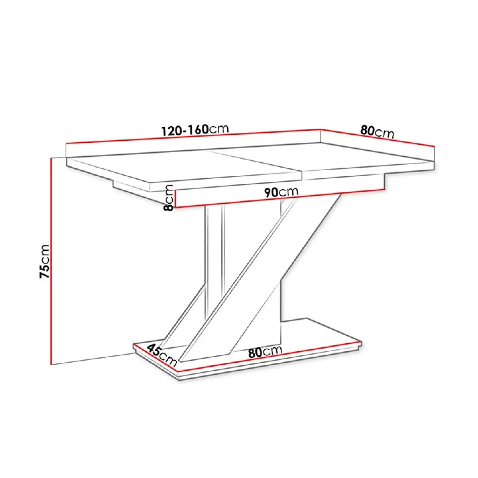 Garnero Arredamenti Tavoli Da Pranzo|Tavoli Allungabili-Tavolo allungabile 120/160cm moderno da pranzo nero effetto pietra Amilia Nero Lucido - Grigio