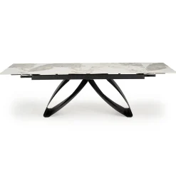 Garnero Arredamenti Tavoli Da Pranzo|Tavoli Allungabili-Tavolo allungabile 180/260cm moderno effetto marmo bianco nero Novellino