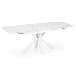 Garnero Arredamenti Tavoli Laccati|Tavoli Da Pranzo-Tavolo allungabile 160/200cm moderno effetto marmo bianco Lucinda