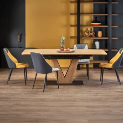 Garnero Arredamenti Tavoli Da Pranzo|Tavoli Allungabili-Tavolo allungabile 160/200cm moderno rovere nero Pescara