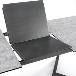 Garnero Arredamenti Tavoli Da Pranzo|Tavoli Allungabili-Tavolo allungabile 160/210cm moderno vetro acciaio grigio Jennifer