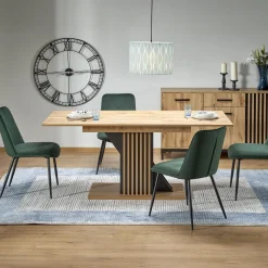 Garnero Arredamenti Tavoli Da Pranzo|Tavoli Allungabili-Tavolo allungabile 130/175cm moderno rovere nero Lavander