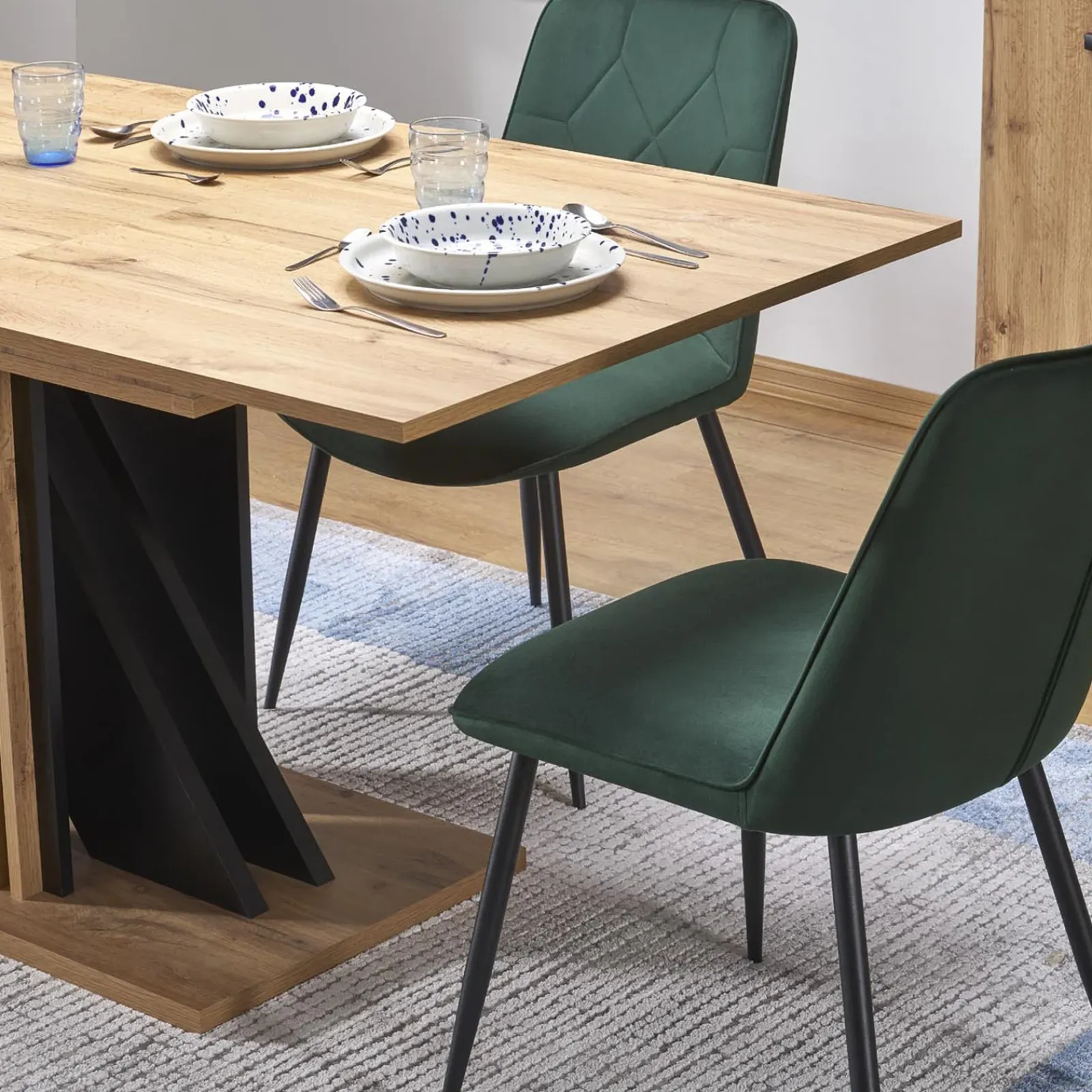 Garnero Arredamenti Tavoli Da Pranzo|Tavoli Allungabili-Tavolo allungabile 130/175cm moderno rovere nero Lavander