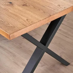 Garnero Arredamenti Tavoli In Legno|Tavoli Da Pranzo-Tavolo allungabile 160/250cm moderno rovere nodato acciaio nero Briga