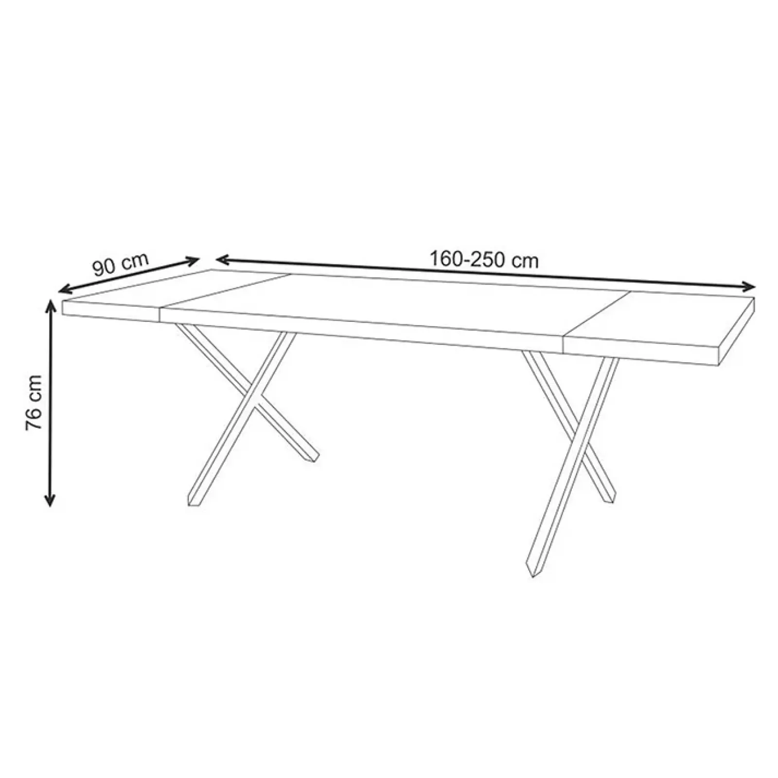 Garnero Arredamenti Tavoli In Legno|Tavoli Da Pranzo-Tavolo allungabile 160/250cm moderno rovere nodato acciaio nero Briga