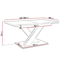 Garnero Arredamenti Tavoli Da Pranzo|Tavoli Allungabili-Tavolo allungabile 140/180cm rettangolare Ivonne Nero Lucido