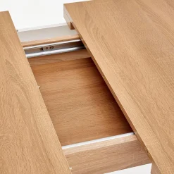 Garnero Arredamenti Tavoli In Legno|Tavoli Da Pranzo-Tavolo allungabile 140/220cm rettangolare rovere nodato bianco Ace Bianco - Rovere