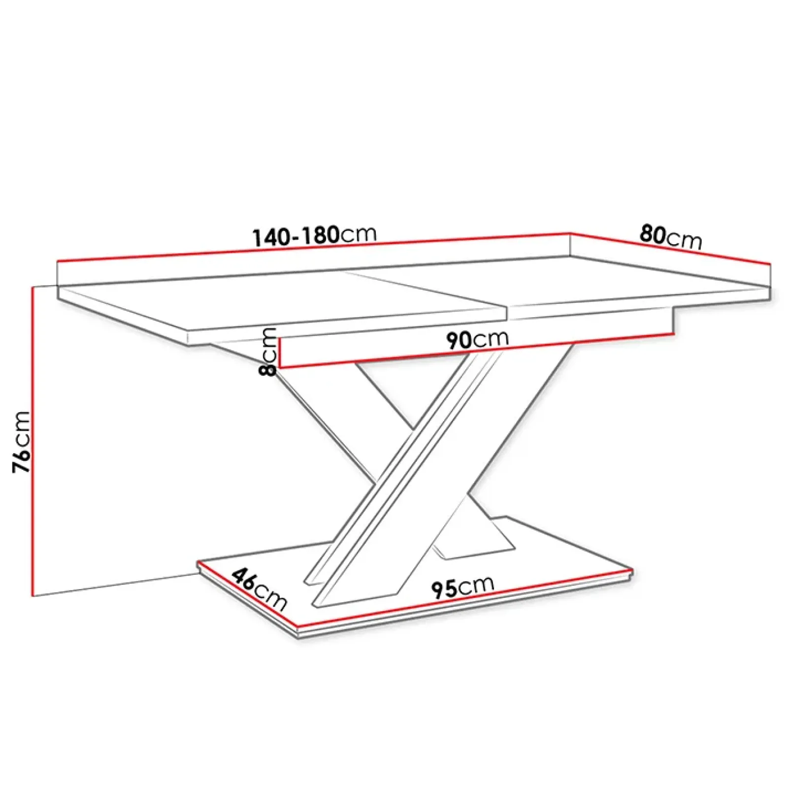 Garnero Arredamenti Tavoli Da Pranzo|Tavoli Allungabili-Tavolo allungabile 140/180cm rettangolare Ivonne Bianco Lucido