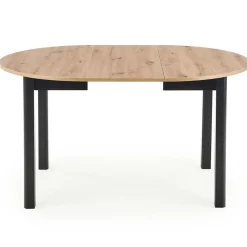 Garnero Arredamenti Tavoli Rotondi|Tavoli Da Pranzo-Tavolo allungabile 102/142cm rotondo moderno nero Lucci Rovere