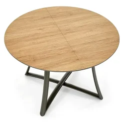 Garnero Arredamenti Tavoli Rotondi|Tavoli Da Pranzo-Tavolo allungabile 118/148cm rotondo rovere antracite nero Ortensia Gihome®