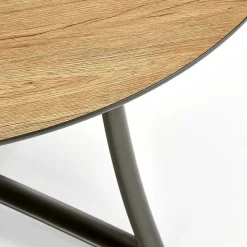 Garnero Arredamenti Tavoli Rotondi|Tavoli Da Pranzo-Tavolo allungabile 118/148cm rotondo rovere antracite nero Ortensia Gihome®