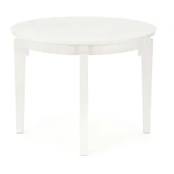 Garnero Arredamenti Tavoli Rotondi|Tavoli Da Pranzo-Tavolo allungabile 100/200cm rotondo moderno bianco Robin