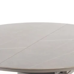 Garnero Arredamenti Tavoli Rotondi|Tavoli Da Pranzo-Tavolo allungabile 120/160cm rotondo marmo grigio oro Ticino