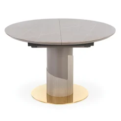 Garnero Arredamenti Tavoli Rotondi|Tavoli Da Pranzo-Tavolo allungabile 120/160cm rotondo marmo grigio oro Ticino