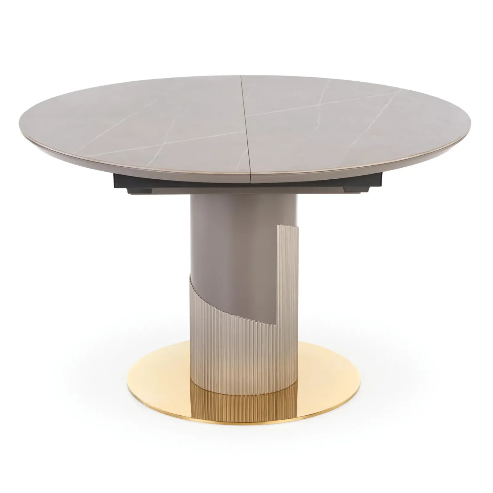 Garnero Arredamenti Tavoli Rotondi|Tavoli Da Pranzo-Tavolo allungabile 120/160cm rotondo marmo grigio oro Ticino