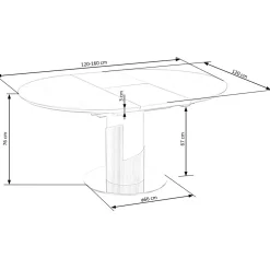 Garnero Arredamenti Tavoli Rotondi|Tavoli Da Pranzo-Tavolo allungabile 120/160cm rotondo marmo grigio oro Ticino