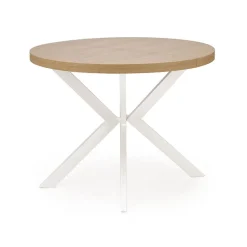 Garnero Arredamenti Tavoli Rotondi|Tavoli Da Pranzo-Tavolo allungabile 100/250cm rotondo rovere dorato bianco Sarajevo