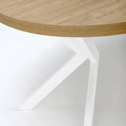 Garnero Arredamenti Tavoli Rotondi|Tavoli Da Pranzo-Tavolo allungabile 100/250cm rotondo rovere dorato bianco Sarajevo