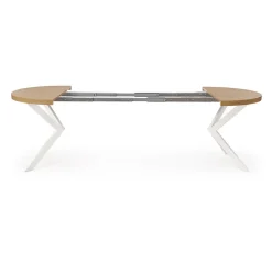 Garnero Arredamenti Tavoli Rotondi|Tavoli Da Pranzo-Tavolo allungabile 100/250cm rotondo rovere dorato bianco Sarajevo