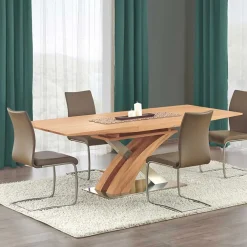 Garnero Arredamenti Tavoli In Legno|Tavoli Da Pranzo-Tavolo allungabile 160/220cm rovere acciaio Iride Gihome® Rovere Rustico - Grigio