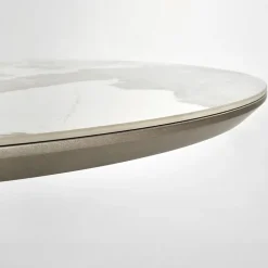 Garnero Arredamenti Tavoli Laccati|Tavoli Da Pranzo-Tavolo allungabile da pranzo 160/200cm marmo bianco beige Iolanda