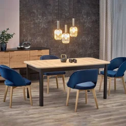 Garnero Arredamenti Tavoli Da Pranzo|Tavoli Allungabili-Tavolo allungabile industrial 160/228cm rovere nero Florian