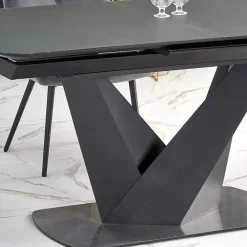 Garnero Arredamenti Tavoli Da Pranzo|Tavoli Allungabili-Tavolo allungabile moderno 160/200cm grigio scuro nero Blasco