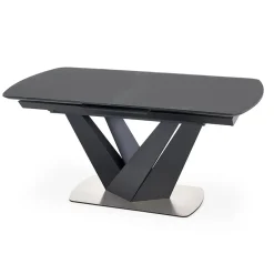 Garnero Arredamenti Tavoli Da Pranzo|Tavoli Allungabili-Tavolo allungabile moderno 160/200cm grigio scuro nero Blasco