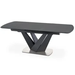 Garnero Arredamenti Tavoli Da Pranzo|Tavoli Allungabili-Tavolo allungabile moderno 160/200cm grigio scuro nero Blasco