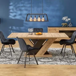 Garnero Arredamenti Tavoli In Legno|Tavoli Da Pranzo-Tavolo allungabile moderno 160/200cm rovere nero Wolly