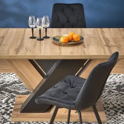 Garnero Arredamenti Tavoli In Legno|Tavoli Da Pranzo-Tavolo allungabile moderno 160/200cm rovere nero Wolly