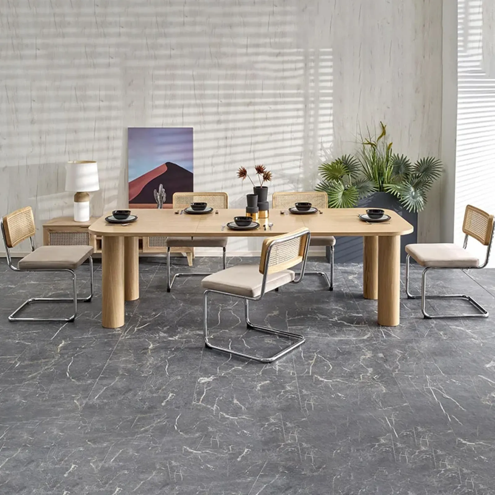 Garnero Arredamenti Tavoli Da Pranzo|Tavoli Allungabili-Tavolo allungabile moderno 160/240cm rovere Erevan