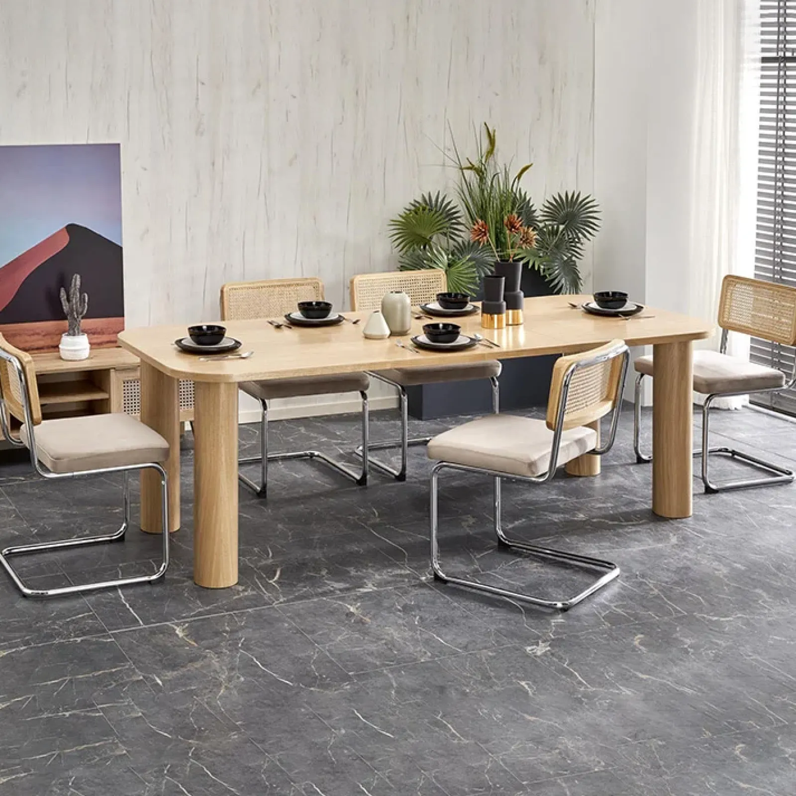 Garnero Arredamenti Tavoli Da Pranzo|Tavoli Allungabili-Tavolo allungabile moderno 160/240cm rovere Erevan