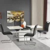 Garnero Arredamenti Tavoli Da Pranzo|Tavoli Allungabili-Tavolo allungabile moderno 140/180cm bianco nero acciaio Sequoia
