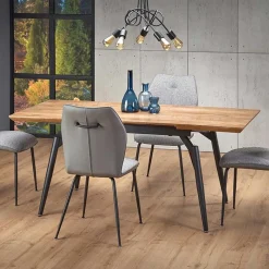 Garnero Arredamenti Tavoli In Legno|Tavoli Da Pranzo-Tavolo allungabile moderno 140/180cm rovere nero Basilea