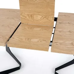 Garnero Arredamenti Tavoli Da Pranzo|Tavoli Allungabili-Tavolo allungabile moderno 160/200cm rovere naturale nero Evan