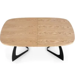 Garnero Arredamenti Tavoli Da Pranzo|Tavoli Allungabili-Tavolo allungabile moderno 160/200cm rovere naturale nero Evan