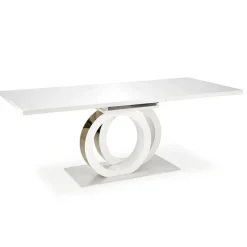 Garnero Arredamenti Tavoli Laccati|Tavoli Da Pranzo-Tavolo allungabile moderno 160/200cm bianco oro Malvasia