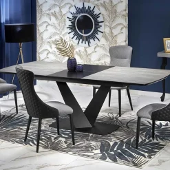 Garnero Arredamenti Tavoli Da Pranzo|Tavoli Allungabili-Tavolo allungabile moderno 180/230cm grigio scuro nero Zara