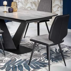 Garnero Arredamenti Tavoli Da Pranzo|Tavoli Allungabili-Tavolo allungabile moderno 180/230cm grigio scuro nero Zara