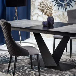 Garnero Arredamenti Tavoli Da Pranzo|Tavoli Allungabili-Tavolo allungabile moderno 180/230cm grigio scuro nero Zara