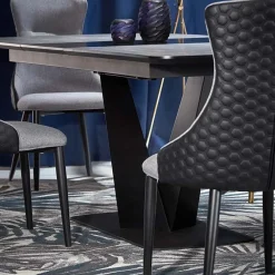 Garnero Arredamenti Tavoli Da Pranzo|Tavoli Allungabili-Tavolo allungabile moderno 180/230cm grigio scuro nero Zara